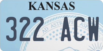 KS license plate 322ACW