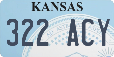 KS license plate 322ACY
