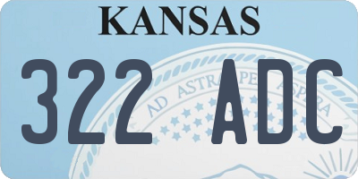 KS license plate 322ADC