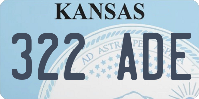 KS license plate 322ADE