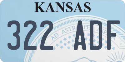 KS license plate 322ADF