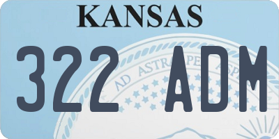 KS license plate 322ADM