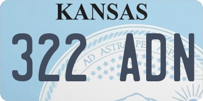 KS license plate 322ADN