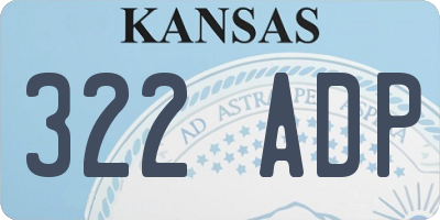 KS license plate 322ADP