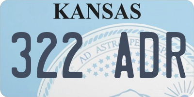 KS license plate 322ADR