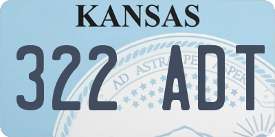 KS license plate 322ADT