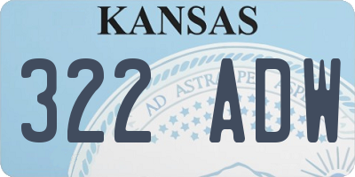 KS license plate 322ADW