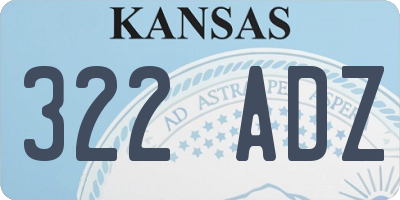 KS license plate 322ADZ