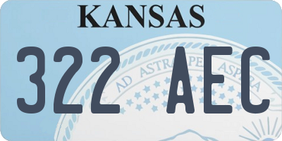 KS license plate 322AEC