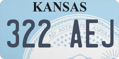 KS license plate 322AEJ