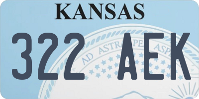 KS license plate 322AEK