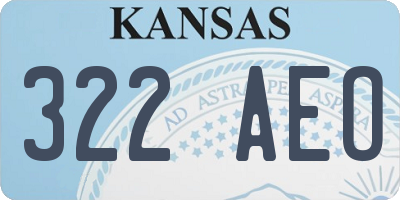 KS license plate 322AEO