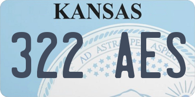 KS license plate 322AES