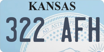 KS license plate 322AFH