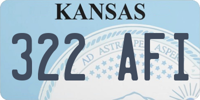 KS license plate 322AFI
