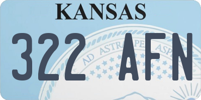KS license plate 322AFN