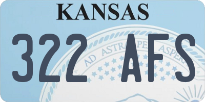 KS license plate 322AFS
