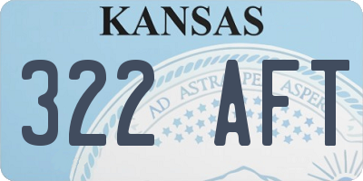 KS license plate 322AFT