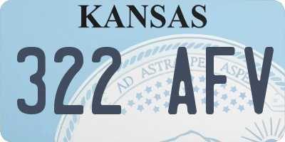 KS license plate 322AFV