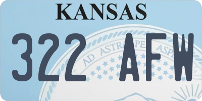 KS license plate 322AFW