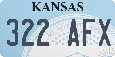 KS license plate 322AFX
