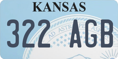 KS license plate 322AGB
