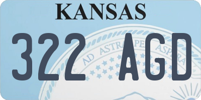 KS license plate 322AGD