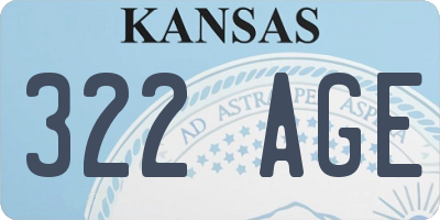 KS license plate 322AGE