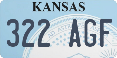 KS license plate 322AGF