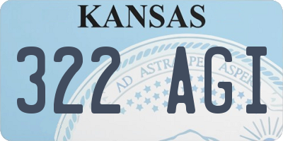 KS license plate 322AGI