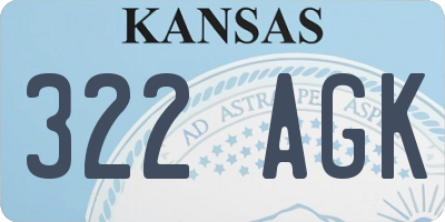 KS license plate 322AGK