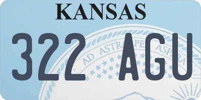 KS license plate 322AGU