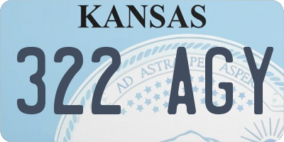 KS license plate 322AGY