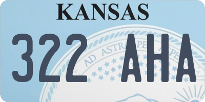 KS license plate 322AHA