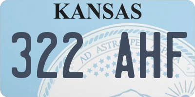 KS license plate 322AHF