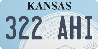 KS license plate 322AHI