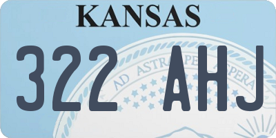 KS license plate 322AHJ