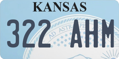 KS license plate 322AHM
