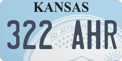 KS license plate 322AHR