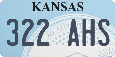 KS license plate 322AHS