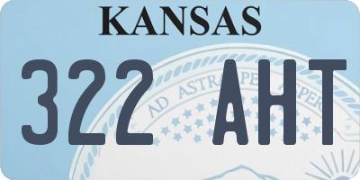 KS license plate 322AHT