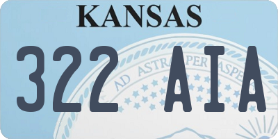 KS license plate 322AIA