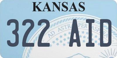 KS license plate 322AID