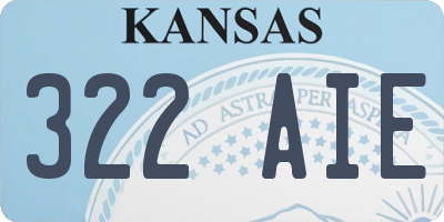 KS license plate 322AIE
