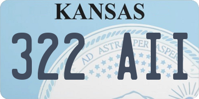 KS license plate 322AII