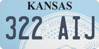 KS license plate 322AIJ