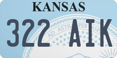 KS license plate 322AIK