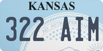 KS license plate 322AIM