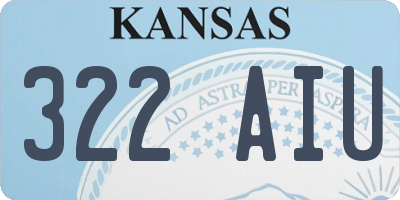 KS license plate 322AIU