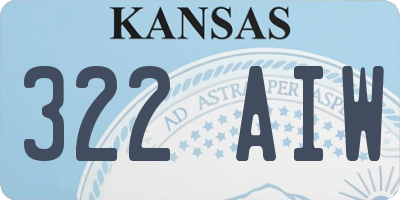 KS license plate 322AIW